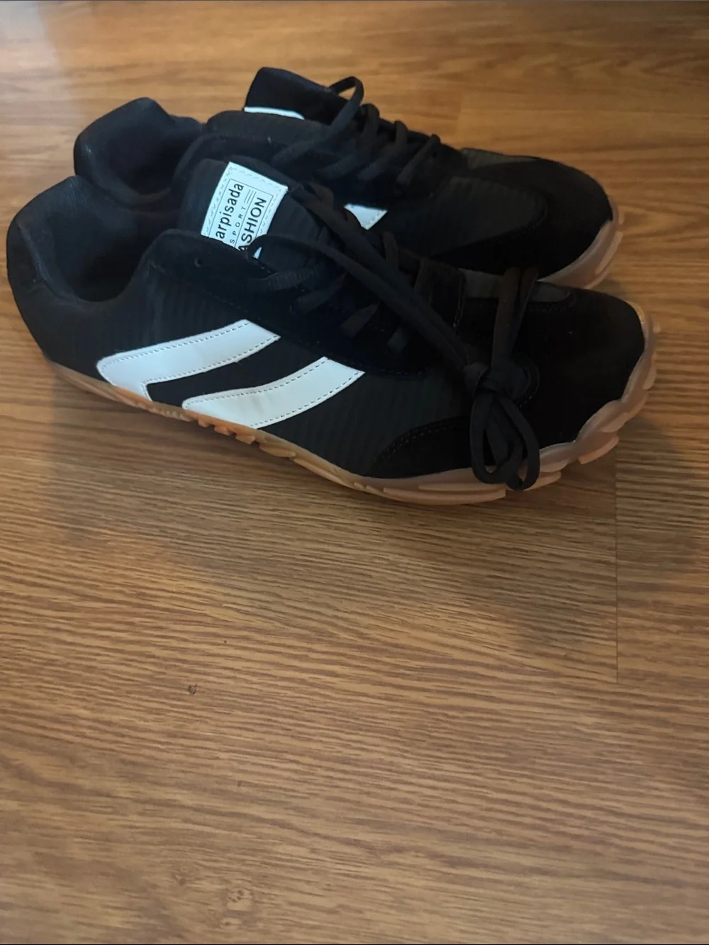 Womens Black and White Athletic Sneakers